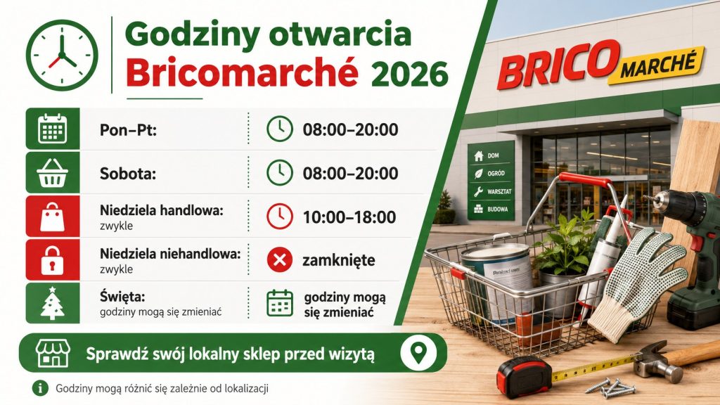 Godziny otwarcia Bricomarché 2026: dni powszednie, soboty, niedziele i święta. Poradnik zakupowy