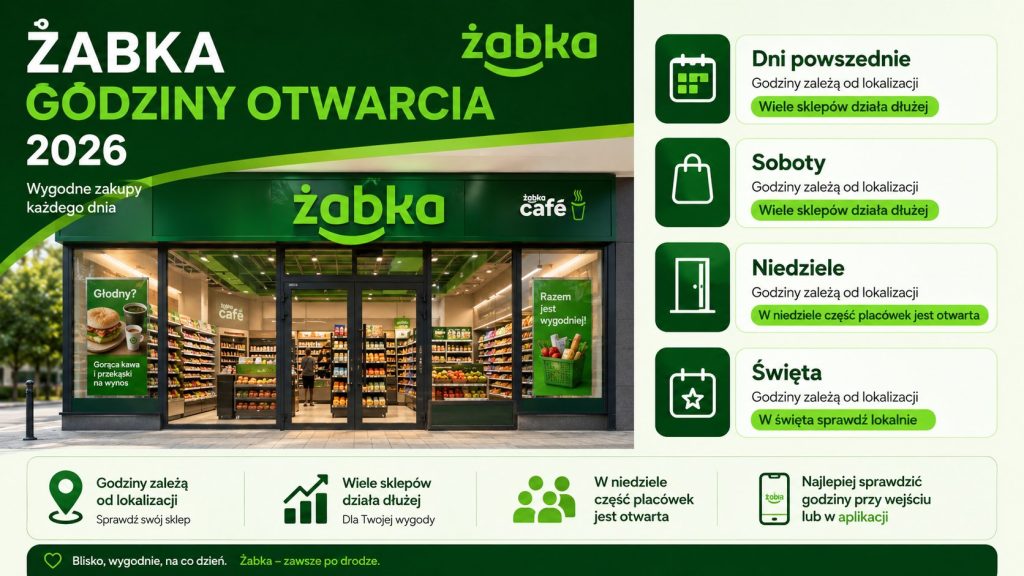 Godziny otwarcia Żabka 2026: dni powszednie, soboty, niedziele i święta. Sprawdź zasady i wyjątki