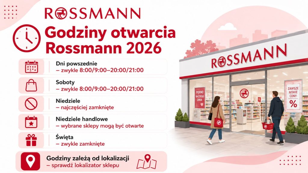 Godziny otwarcia Rossmann 2026. Dni powszednie, soboty, niedziele handlowe i święta w Polsce: teraz