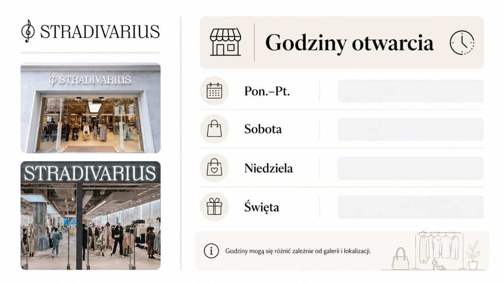 Godziny otwarcia Stradivarius 2026: dni powszednie, soboty, niedziele i święta