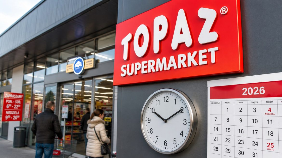 Godziny otwarcia Topaz w 2026 roku – dni powszednie, soboty i niedziele. Sprawdź, czy Topaz jest otwarty w niedzielę i jak działa w święta.