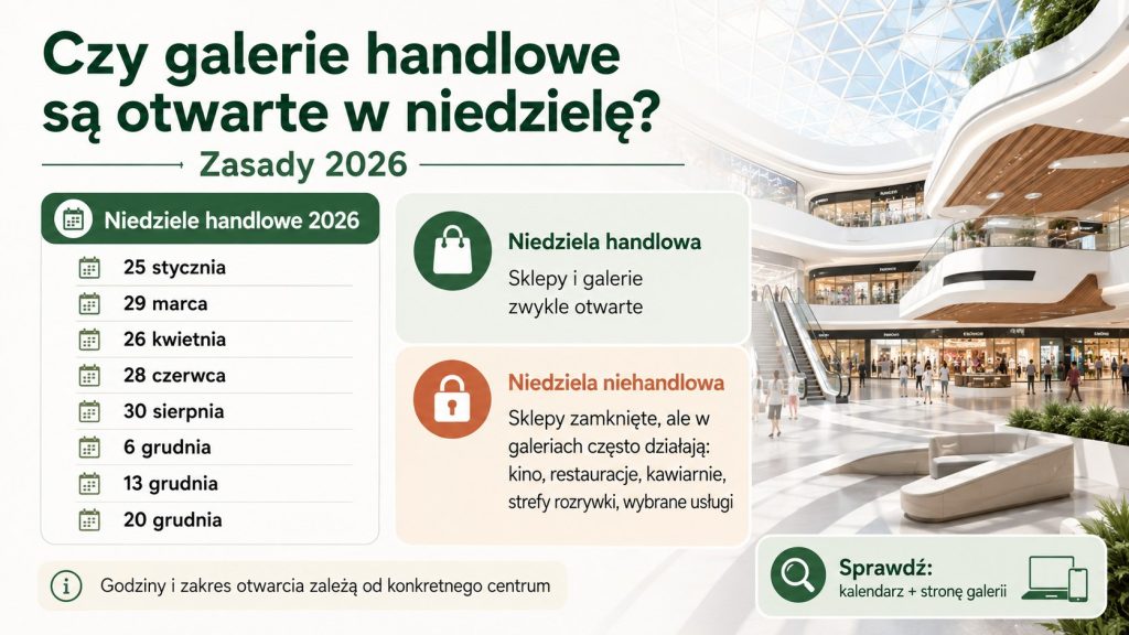 Czy galerie handlowe są otwarte w niedzielę? Zasady 2026