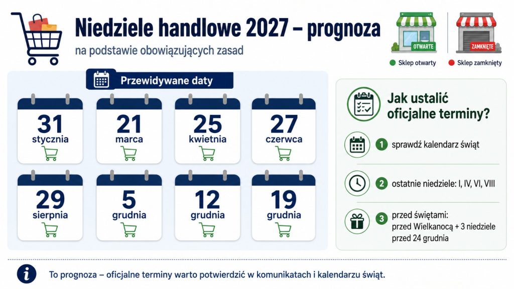 Niedziele handlowe 2027: prognoza dat, zasady i sposób sprawdzenia oficjalnych terminów w Polsce PL