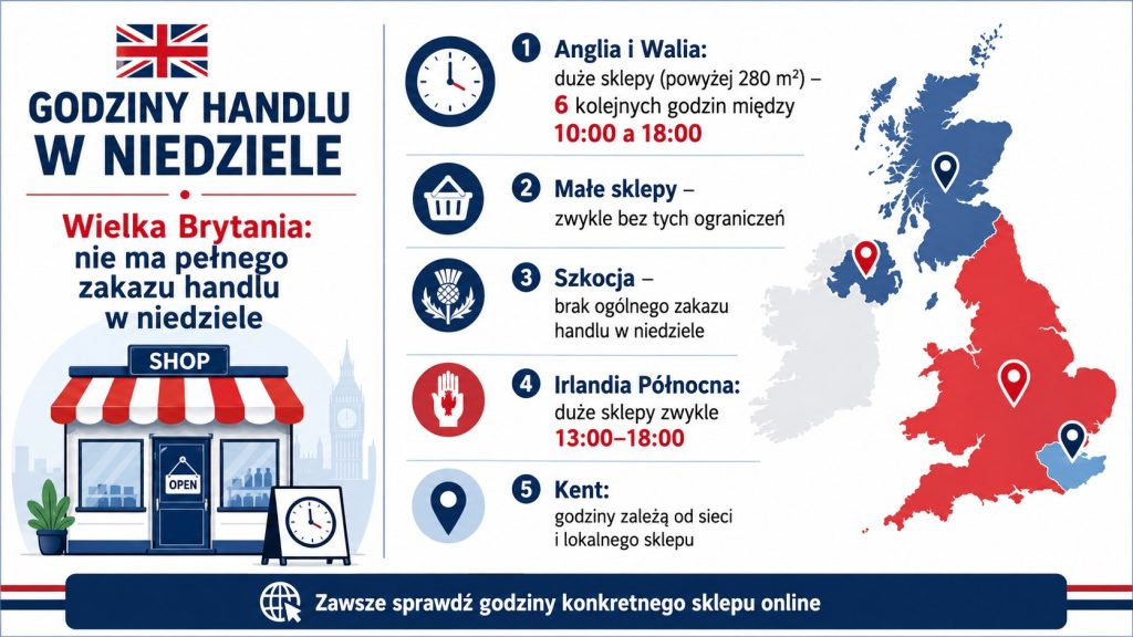 Godziny otwarcia sklepów w Wielkiej Brytanii: czy obowiązuje zakaz handlu w niedziele