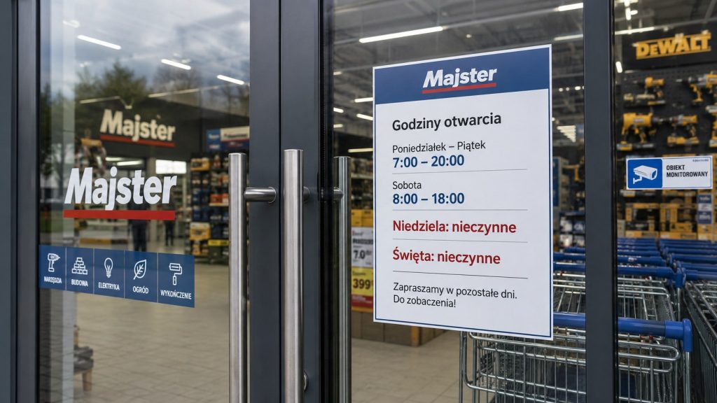 Majster godziny otwarcia 2026: dni robocze, soboty, niedziele handlowe i święta