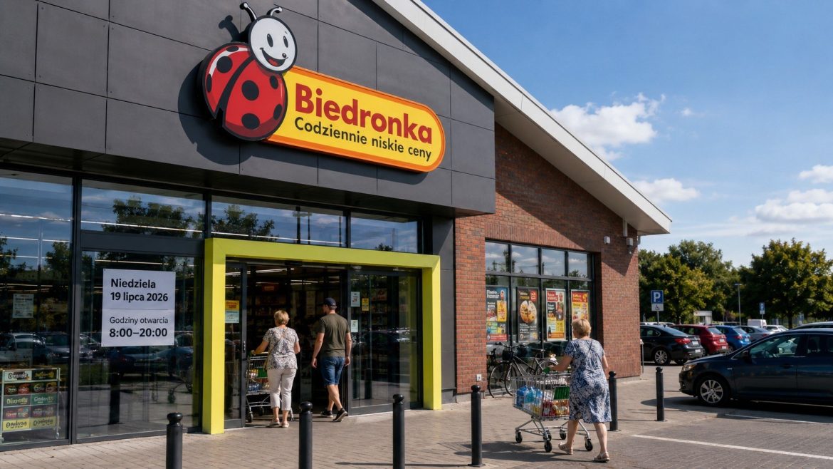 Biedronka otwarte 19 lipca 2026? Sprawdź, czy sklepy działają w niedzielę niehandlową, które placówki mogą być czynne i gdzie zweryfikować aktualne godziny otwarcia w swojej okolicy dziś.