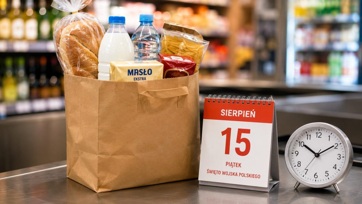 Zakupy przed 15 sierpnia zaplanuj bez kolejek. Sprawdź najlepsze godziny, dni zamknięcia sklepów oraz listę produktów, które mogą najszybciej zniknąć z półek przed świętem.