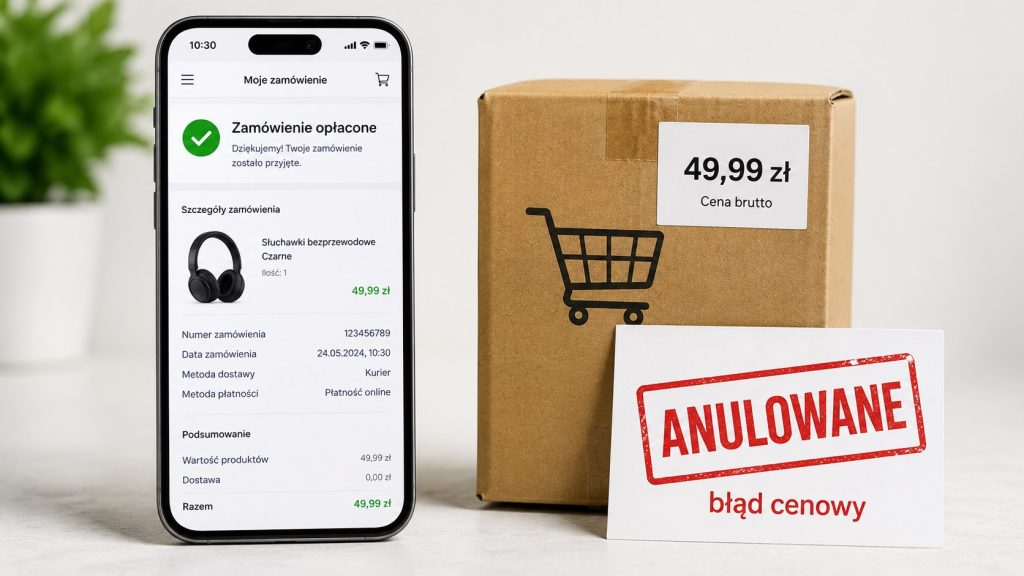 Sklep anulował opłacone zamówienie z powodu „błędu cenowego”: kiedy klient może domagać się realizacji
