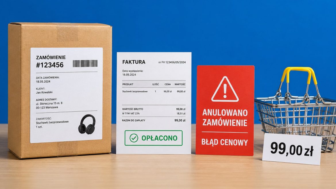 Sklep anulował opłacone zamówienie z powodu błędu cenowego? Sprawdź, kiedy umowa jest wiążąca, jak żądać wydania towaru, odzyskać pieniądze i gdzie uzyskać bezpłatną pomoc prawną krok po kroku teraz.
