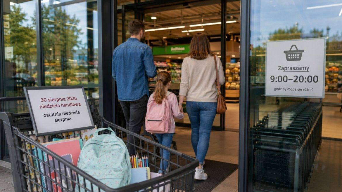 Niedziela handlowa 30 sierpnia 2026 pozwoli na zakupy w dużych sieciach i galeriach. Sprawdzamy godziny Biedronki, Lidla, Dino, Kauflandu, Auchan i zasady obowiązujące klientów.