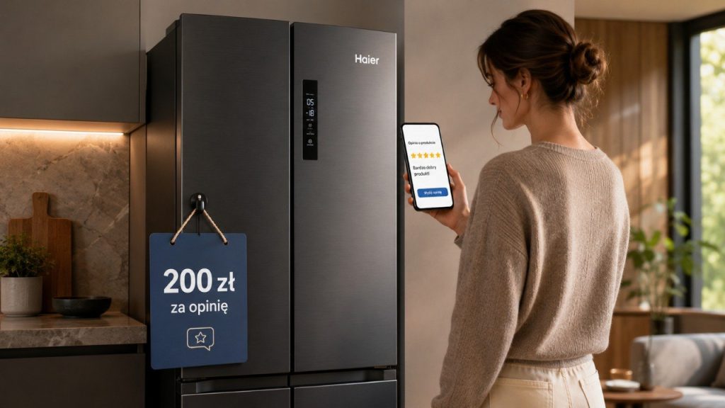 200 zł za opinię o sprzęcie Haier: jak działa akcja i czy bonus trzeba opodatkować