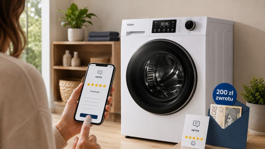 200 zł za opinię o sprzęcie Haier: jak działa akcja i czy bonus trzeba opodatkować