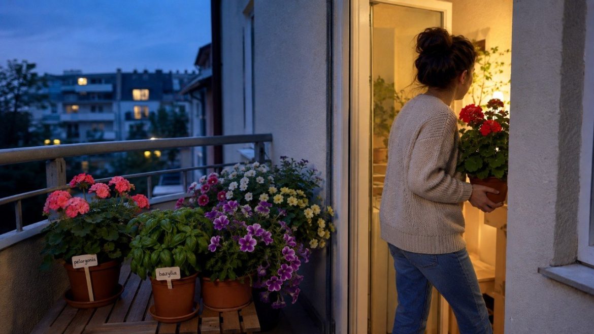 Chłodne noce w Polsce przynoszą spadki do 6–12°C. Sprawdź, które rośliny balkonowe zabrać do domu, które osłonić i kiedy chłód zaczyna szkodzić pelargoniom, bazylii, koleusom oraz fuksjom w sierpniu.