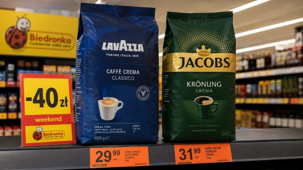 Kawa w Biedronce 28 sierpnia tanieje aż o 40 zł. Sprawdzamy ceny Lavazzy i Jacobsa, warunki promocji, koszt 1 kg oraz to, co bardziej opłaca się kupić przed weekendem w Polsce, bez przepłacania dziś.