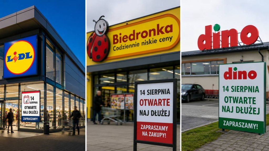 Lidl, Biedronka czy Dino: która sieć będzie otwarta najdłużej 14 sierpnia przed zamkniętym weekendem