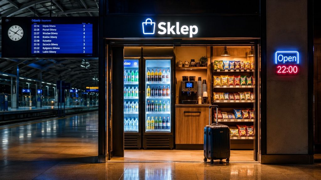 Zakupy po 22:00 na dworcu: które sklepy mogą działać dłużej niż galerie i zwykłe markety
