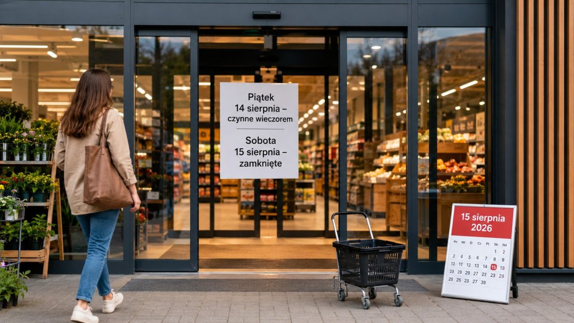Święto wypada w sobotę 15 sierpnia 2026. Sprawdź, czy sklepy będą otwarte w piątek wieczorem, które placówki zamkną się w sobotę i gdzie zrobisz zakupy mimo zakazu handlu. Poznaj wyjątki i zasady.