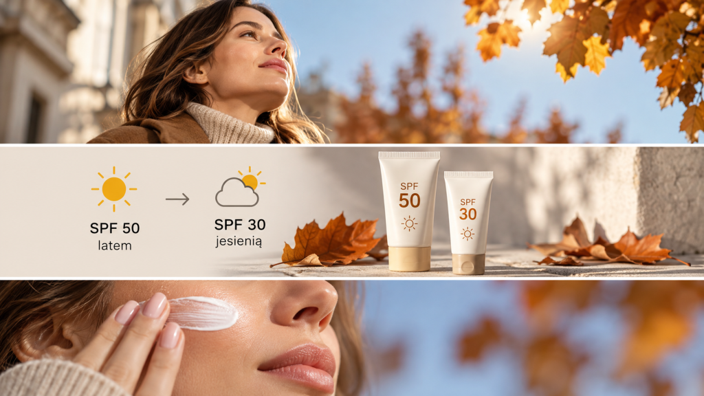 SPF jesienią: czy w październiku można zejść z SPF 50 na SPF 30 i kiedy nie warto