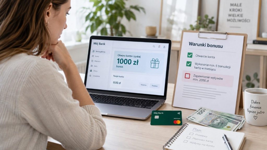Bank daje do 1000 zł za otwarcie konta: gdzie ukrywają się warunki, przez które można stracić bonus