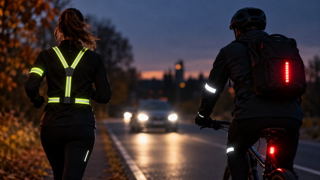 Jakie odblaski dla biegacza i rowerzysty jesienią naprawdę widać kierowcy po zmroku