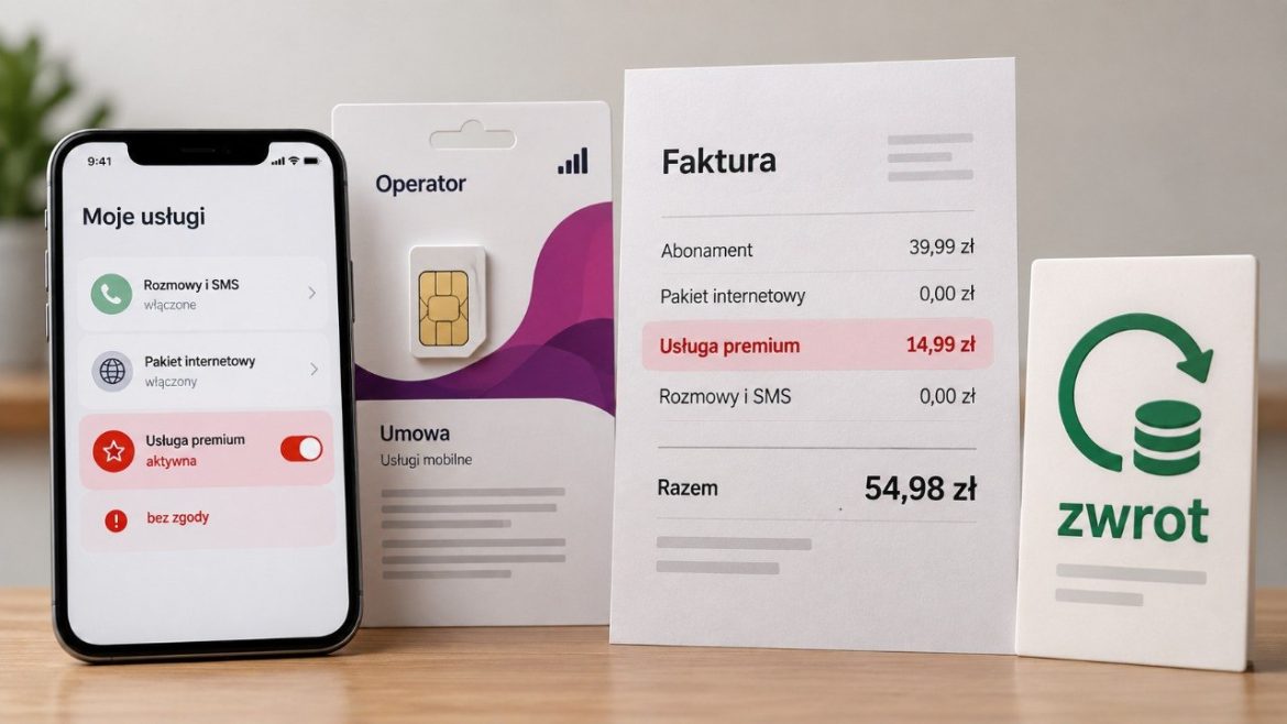 Operator dodał płatną usługę bez zgody? Sprawdź, kiedy możesz żądać zwrotu wszystkich opłat, jak złożyć reklamację, jakie zebrać dowody i kiedy skierować sprawę do UKE lub rzecznika konsumentów dziś.