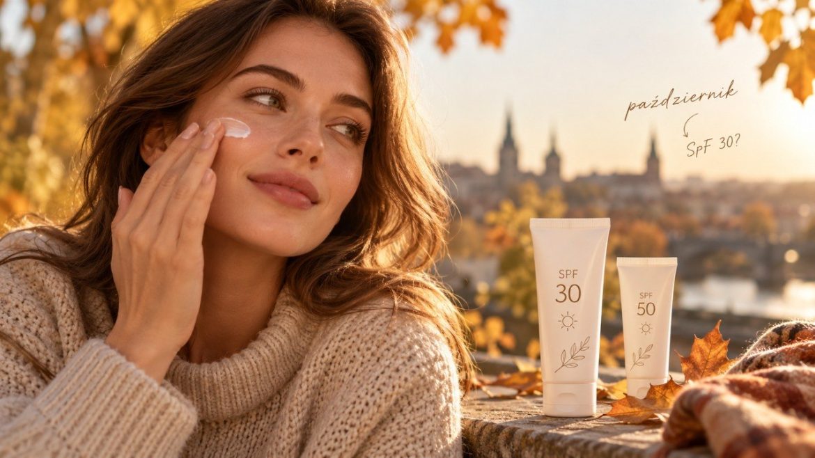 SPF jesienią nie zawsze oznacza SPF 50. Sprawdź, kiedy w październiku wystarczy SPF 30, komu dermatolodzy zalecają wyższą ochronę i jak ocenić UVA, UVB oraz indeks UV w Polsce jesienią. Poradnik SPF.