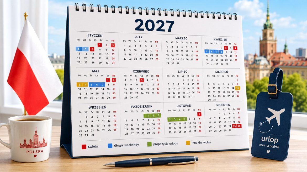 Dni wolne od pracy 2027: daty świąt, długie weekendy i najlepsze terminy na urlop w Polsce. Sprawdź majówkę, Boże Ciało, listopad i Boże Narodzenie oraz dni wolne za sobotę.