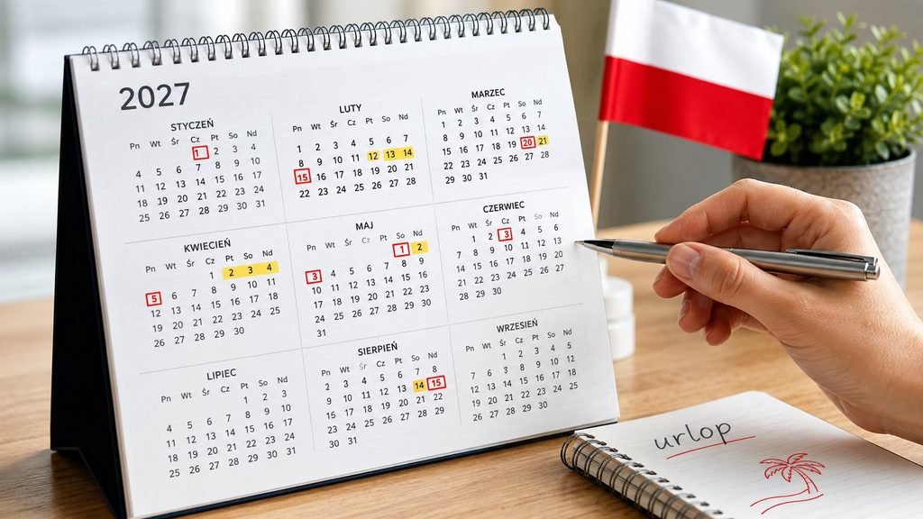 Dni wolne od pracy 2027: pełny kalendarz świąt i najlepsze terminy na urlop